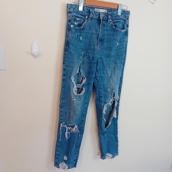 Women's Garage Trendy Pre Distressed Light Wash Ripped Skinny Jeans Teens Size 5 - Picture 3 of 14